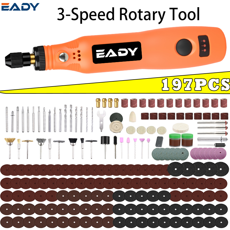Cordless Rotary Tool Kit Accessories - USBコードレス回転工具キット – 金属研磨、模型製作、アクリル彫刻、木工彫刻用のミニ電動ドリル