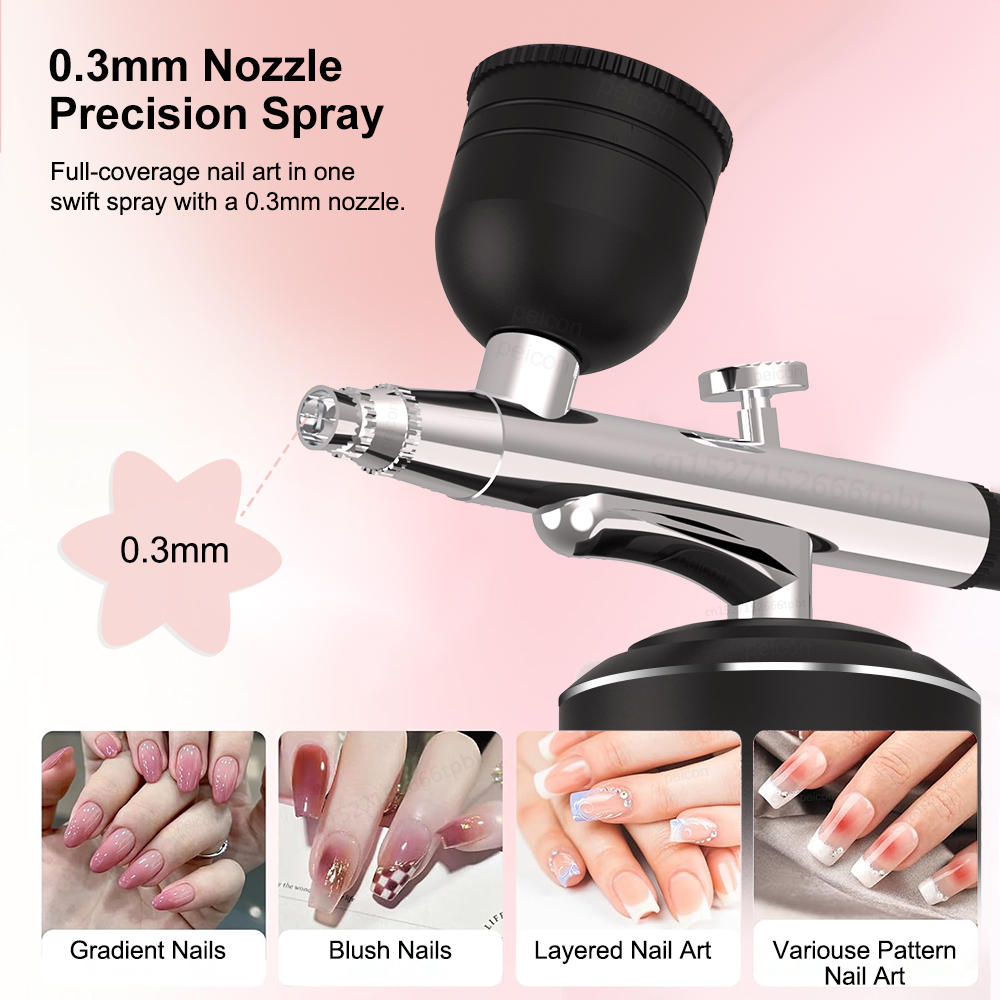  エアブラシとコンプレッサー付きペイントスプレーガン、ポー - Airbrush Kit With Mini Compressor のレビューと価格