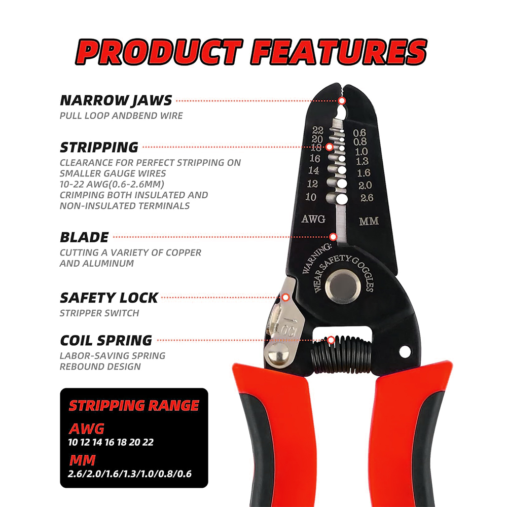 ワイヤーカッター、ワイヤーストリッパークリンパー、ワイヤース - Automatic Wire Stripper Cutter のレビューと価格