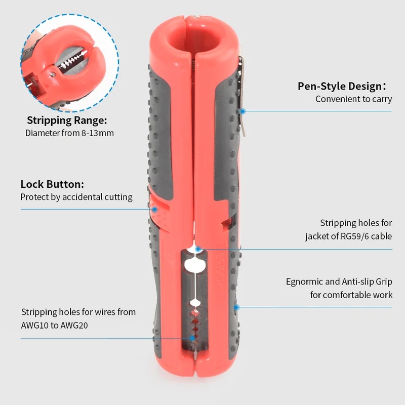 多機能ワイヤーストリッパー兼カッター。滑り止めグリップ付きの - Automatic Wire Stripper Cutter のレビューと価格