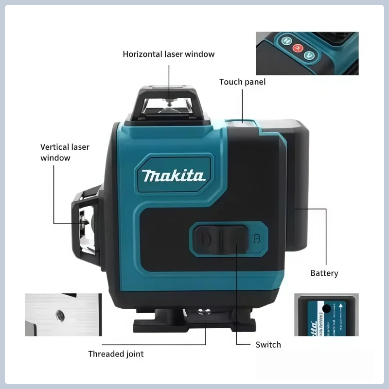 オリジナルマキタセーフマルチプロテクション18Vバッテリー、 - Laser Level 16 Lines 4D Green のレビューと価格