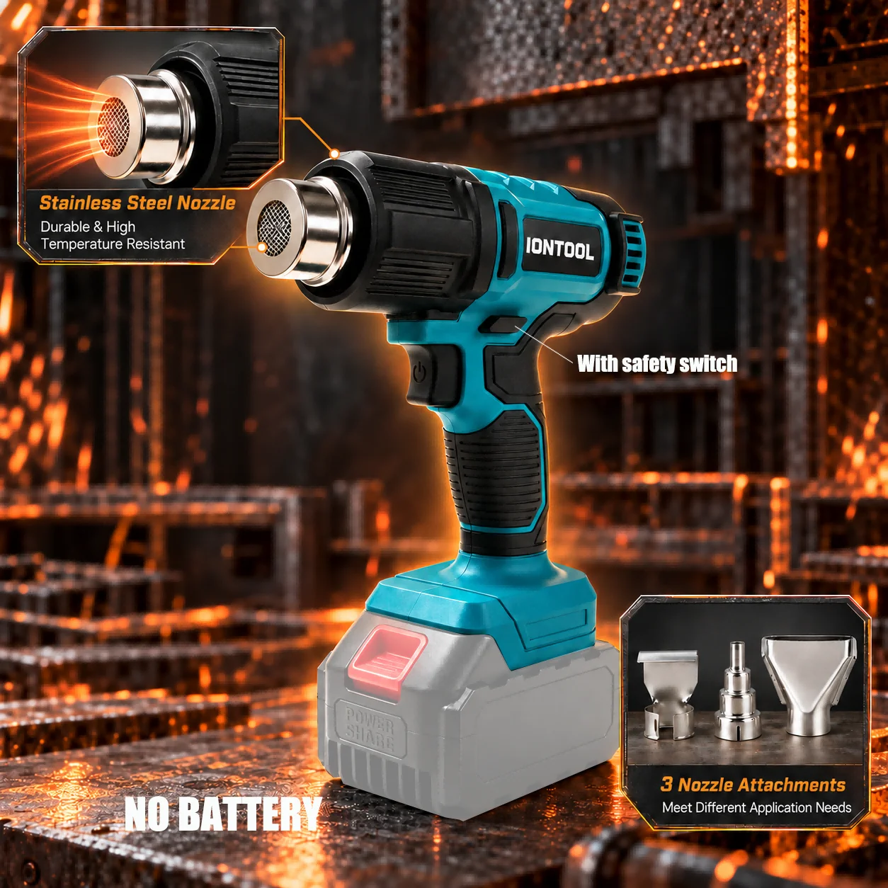IONTOOL コードレスヒートガン 550 ℃   収縮チ - Cordless Heat Gun For Shrink Tubing のレビューと価格